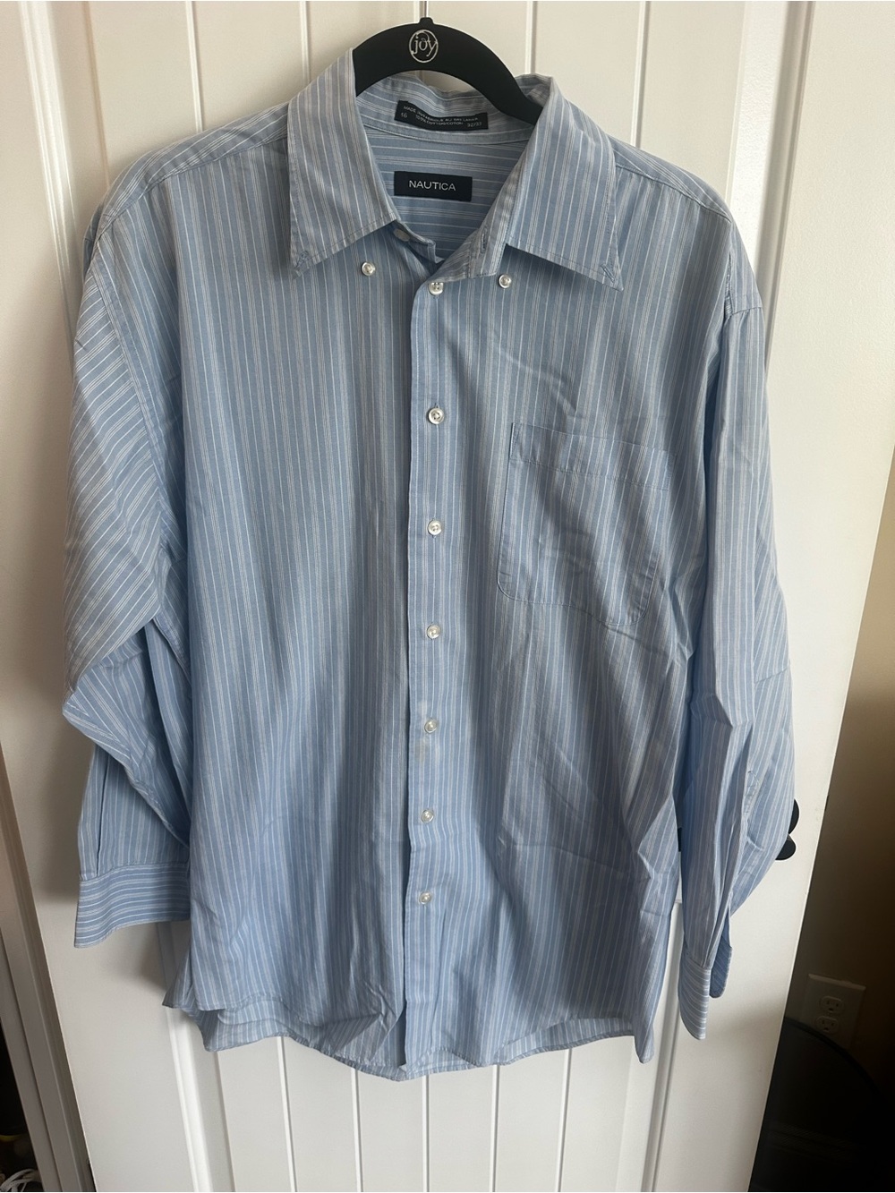 Nautica Men's Sky Blue Pinstripe Button-Down Shirt